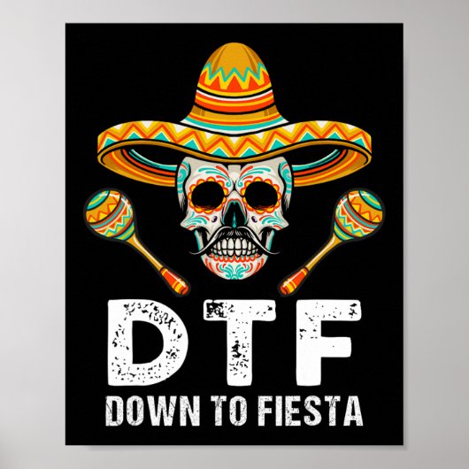 Bis Fiesta Funny Mexiko Party Skull Funny Cin Poster (Vorne)