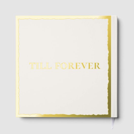 Bis für immer Mr. Mrs. | Luxe Gold Edge Ecru Weddi Gästebuch (Rückseite)