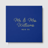 Bis für immer Mr. Mrs. | Luxe Gold Royal Blue Wedd Gästebuch (Vorderseite)