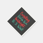 Bis Mitternacht 10 9 wine Funny Xmas Serviette (Ecke)