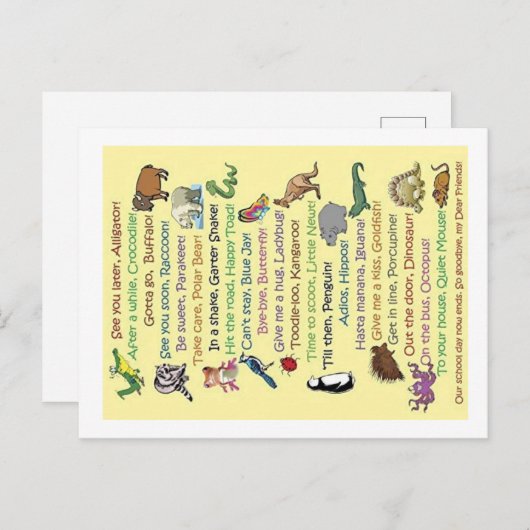 Bis später, Alligator! Postkarte (Vorne/Hinten)