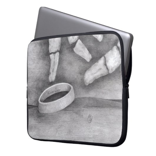 "Bis Tod " Laptopschutzhülle (Vorderseite Links)