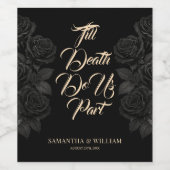 Bis Tod tun uns Teil Schwarze Rose Hochzeit Weinetikett (Einzelnes Label)