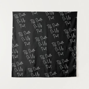 Bis Tod tun uns Teil Skelettschrift schwarz Wandteppich
