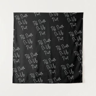 Bis Tod tun uns Teil Skelettschrift schwarz Wandteppich
