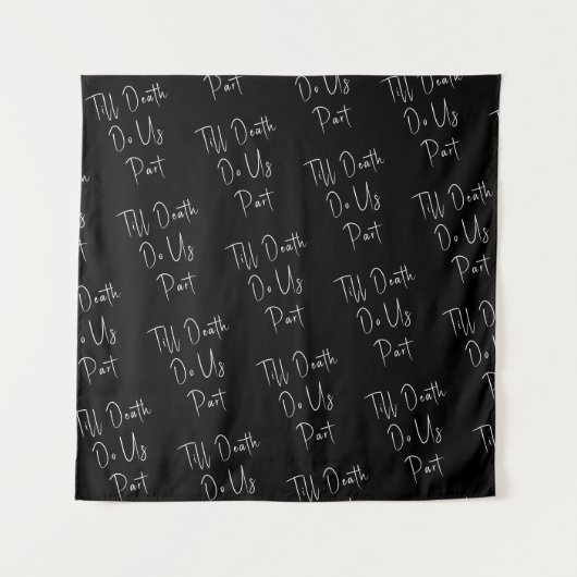 Bis Tod tun uns Teil Skelettschrift schwarz Wandteppich (Vorderseite)
