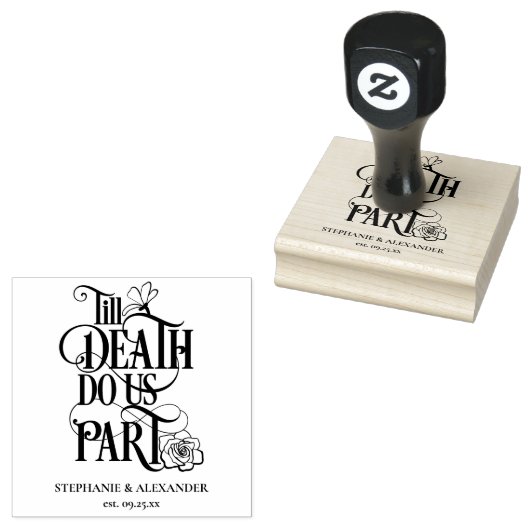 Bis Tod tun uns Teilenamen Datum Hochzeit Gummistempel (Stempel)