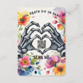 bis Tod tun wir Teil gotische Hochzeitsdetails Begleitkarte (Vorderseite)