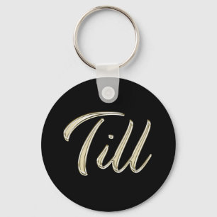 Bis weißer Button-Name Schlüsselanhänger