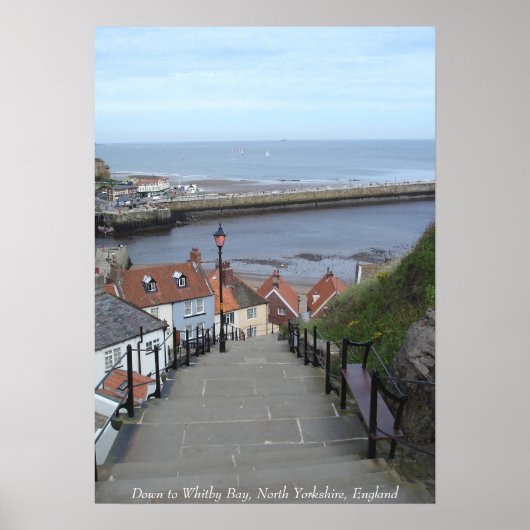 Bis Whitby Bay, North Yorkshire, England Poster (Vorne)