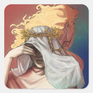 Bis wir Gesichter haben - Orual und Psyche Quadratischer Aufkleber