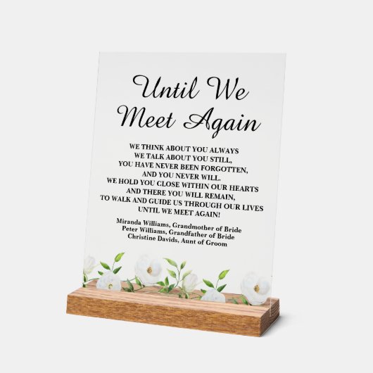 Bis wir uns wieder treffen acrylschild (Winkel)