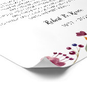 Bis wir uns wieder treffen Burgund Floral Memorial Poster (Ecke)