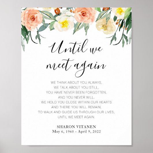 Bis wir uns wieder treffen Pfirsichbeergedicht Poster (Vorne)