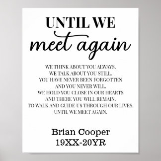 Bis wir uns wiedersehen Elegantes Trauergedicht mi Poster
