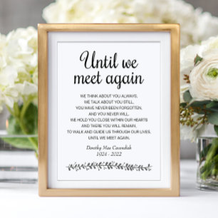 Bis wir uns Wiedersehen Trauergedicht Gedenktafel Poster