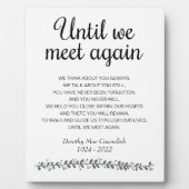 Bis wir wieder Beerdigung Gedicht Memorial treffen Fotoplatte (Vorderseite)