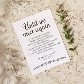 Bis wir wieder Beerdigung Gedicht Memorial treffen Postkarte