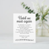 Bis wir wieder Beerdigung Gedicht Memorial treffen Postkarte (Stehend Vorderseite)