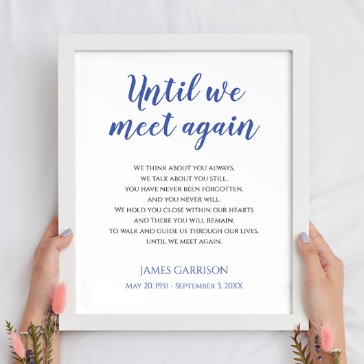 Bis wir wieder blaue Feier des Lebensgedichts tref Poster