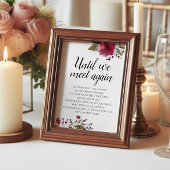 Bis wir wieder Burgund Blumenhochzeit treffen Poster