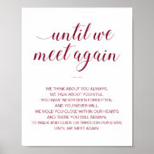 Bis wir wieder Burgund-Hochzeitgedicht treffen Poster (Vorne)