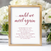 Bis wir wieder Burgund-Hochzeitgedicht treffen Poster