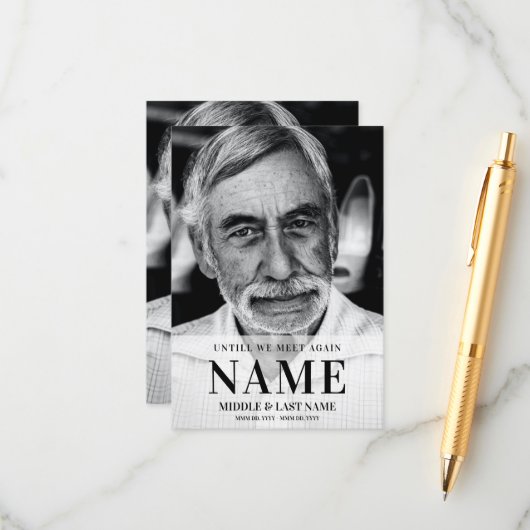 Bis wir wieder ein modernes mutiges Foto-Memorial  Begleitkarte (Vorderseite/Rückseite Beispiel)