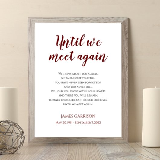 Bis wir wieder eine rote Feier des Lebensgedichts  Poster