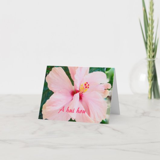 Bis wir wieder Hibiskus-Beileid treffen Dankeskarte (Vorderseite)