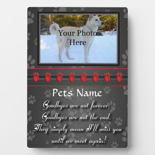 Bis wir wieder Memorial für Katze oder Hund treffe Fotoplatte (Vorderseite)