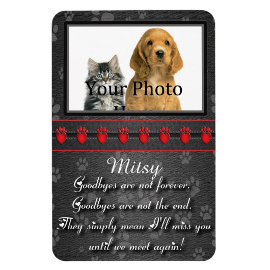 Bis wir wieder Memorial für Katze oder Hund treffe Magnet (Vertikal)