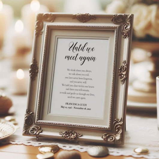 Bis wir wieder Memorial Gedicht Personalisiert tre Poster