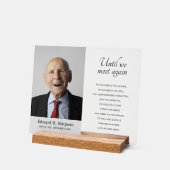 Bis wir wieder Memorial Service mit Foto treffen Acrylschild (Winkel)