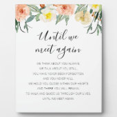 Bis wir wieder Peach Blume Gedenkhochzeit Fotoplatte (Vorderseite)