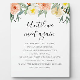 Bis wir wieder Peach Blume Gedenkhochzeit Fotoplatte