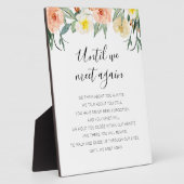 Bis wir wieder Peach Blume Gedenkhochzeit Fotoplatte (Seite)