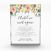 Bis wir wieder Peach floral Memorial Gedicht Fotoblock (Vorderseite)