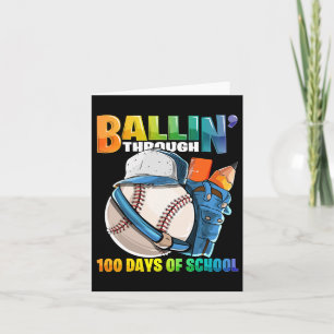 Bis zu 100 Tage im Baseball-Kindergarten B Karte