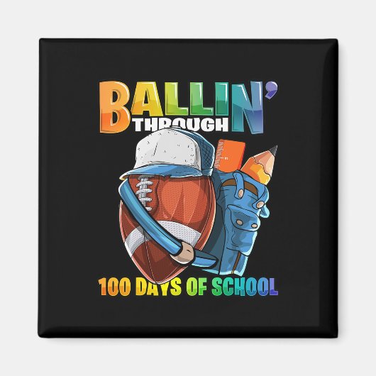 Bis zu 100 Tage Schul-Kindergarten B Magnet (Vorne)