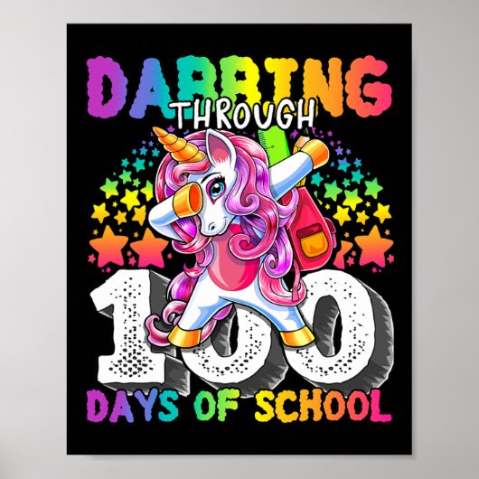 Bis zu 100 Tage Schulabbruch Einhornmädchen Poster (Vorne)