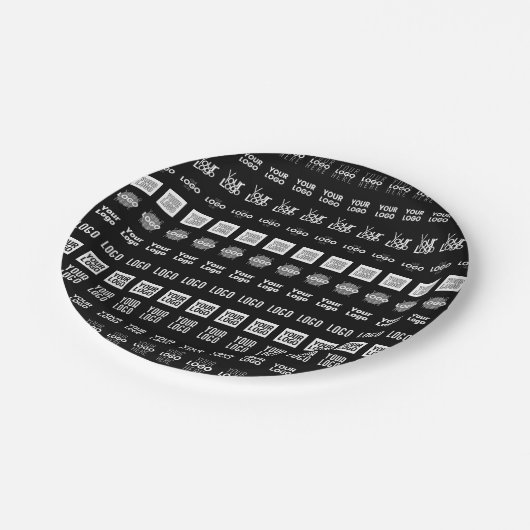 Bis zu 12 verschiedene Logos oder hochgeladene Bil Pappteller (Schrägansicht)