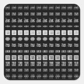 Bis zu 12 verschiedene Logos oder hochgeladene Bil Quadratischer Aufkleber (Vorderseite)