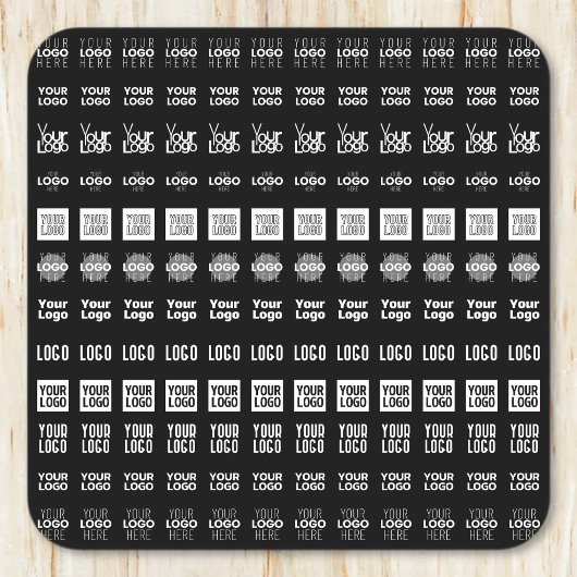 Bis zu 12 verschiedene Logos oder hochgeladene Bil Rechteckiger Pappuntersetzer