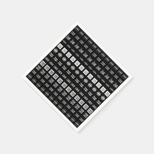 Bis zu 12 verschiedene Logos oder hochgeladene Bil Serviette (Ecke)