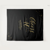 Bis zu 40 Jahre | Gold & Black Birthday Party Wandteppich (Vorderseite (Horizontal))