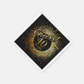 Bis zu 40 Jahre goldenes schwarzes Funkeln Serviette (Ecke)