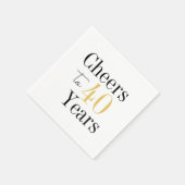 Bis zu 40 Jahre Minimales Black Gold Party Serviette (Ecke)