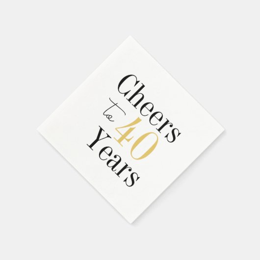 Bis zu 40 Jahre Minimales Black Gold Party Serviette (Ecke)