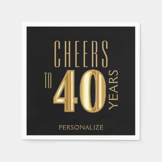 Bis zu 40 Jahre Serviette (Vorderseite)